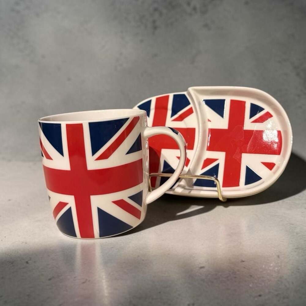 Lesser & Pavey Union Jack Fine China Mug and Biscuit Tray Set